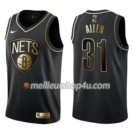Maillot Basket Homme Brooklyn Nets Jarrett Allen 31 Nike Noir Gold Edition Swingman